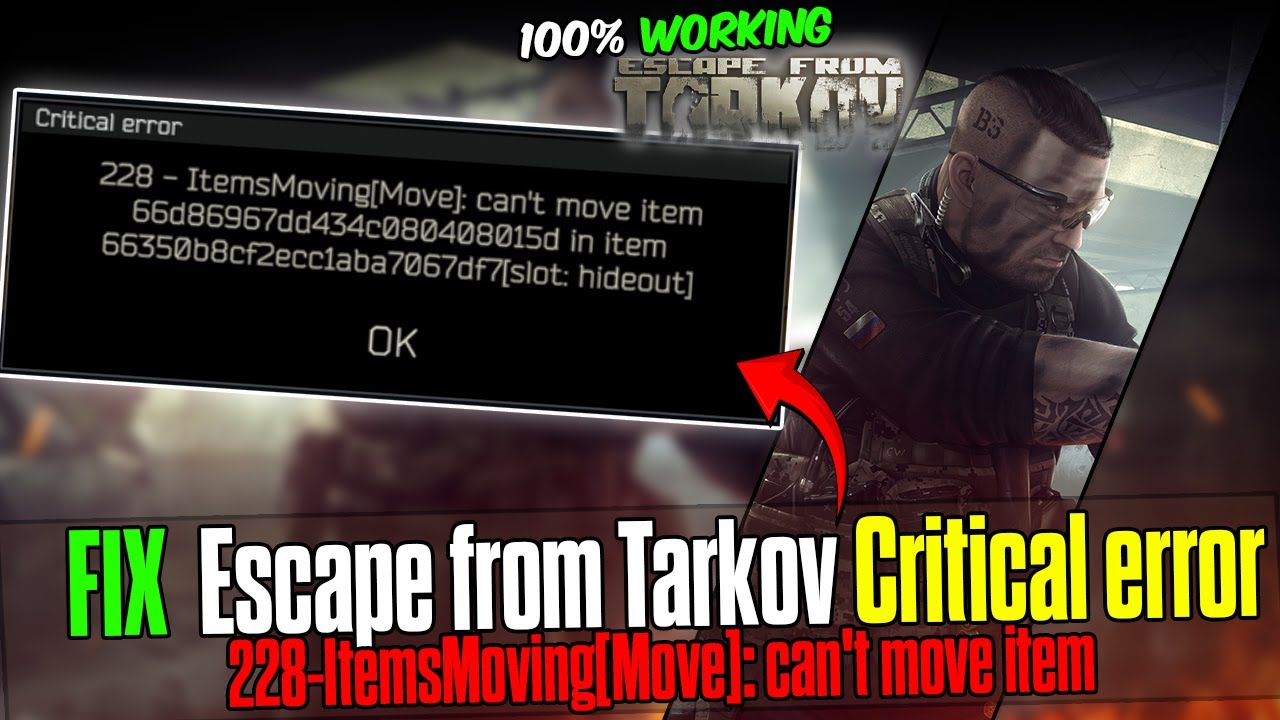Fix Tarkov Critical Error 228 Item Moving Issue Fast
