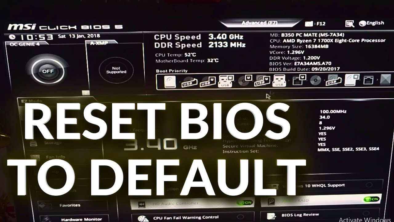 How to Reset BIOS Settings to Default on a Windows Computer