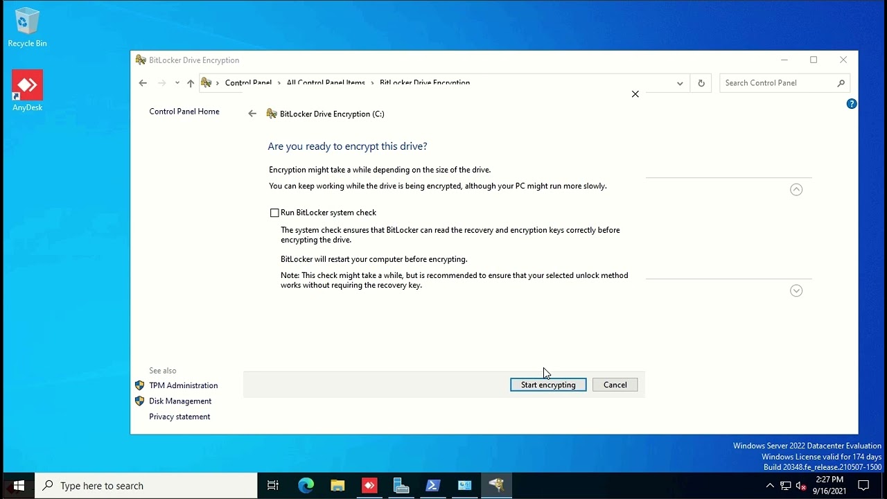 Install, Enable, and Uninstall BitLocker on Windows Server
