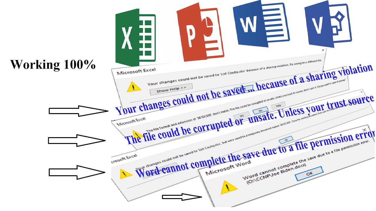 Fix Excel Sharing Violation Error While Saving Files