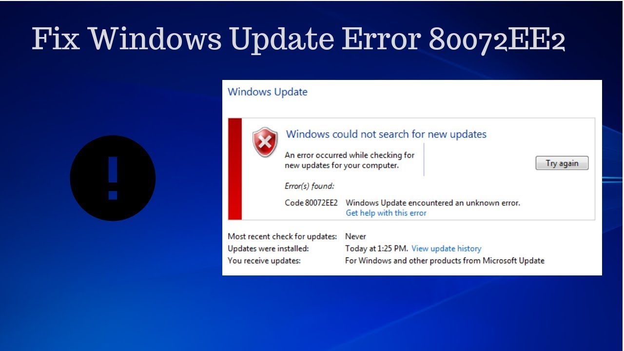 How to Fix Windows Update Error 80072ee2