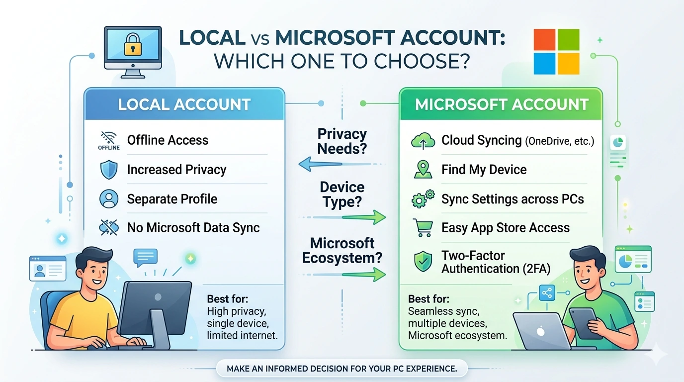 Local vs Microsoft Account: Which One to Choose?