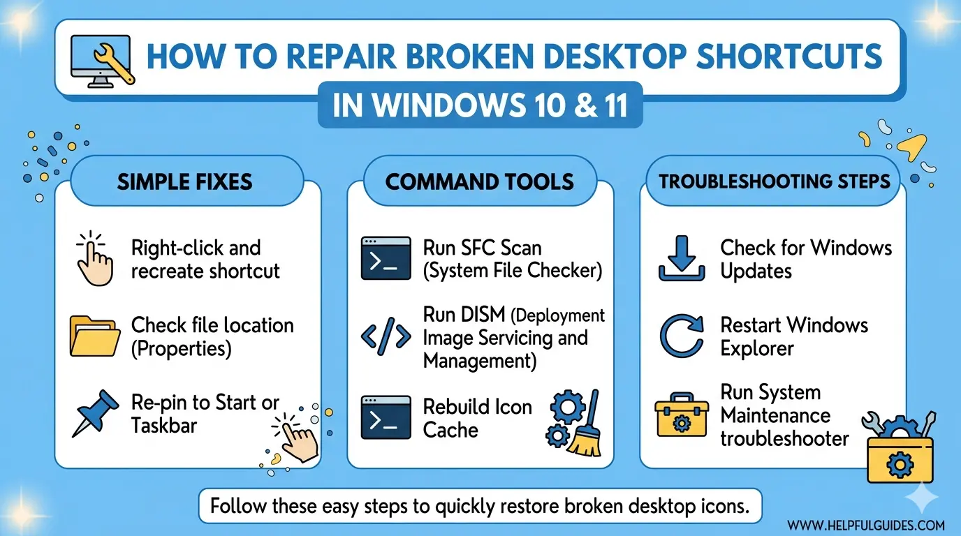 Repair Broken Desktop Shortcuts in Windows