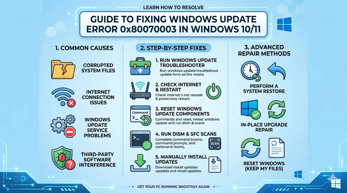 Resolve Windows Update Error 0x80070003 Fast Guide