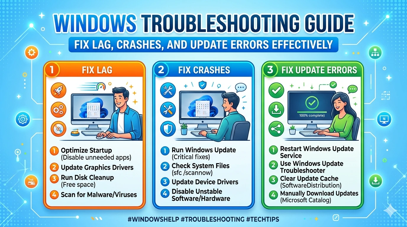 Windows Troubleshooting Guide: Fix Lag, Crashes, and Update Errors Effectively