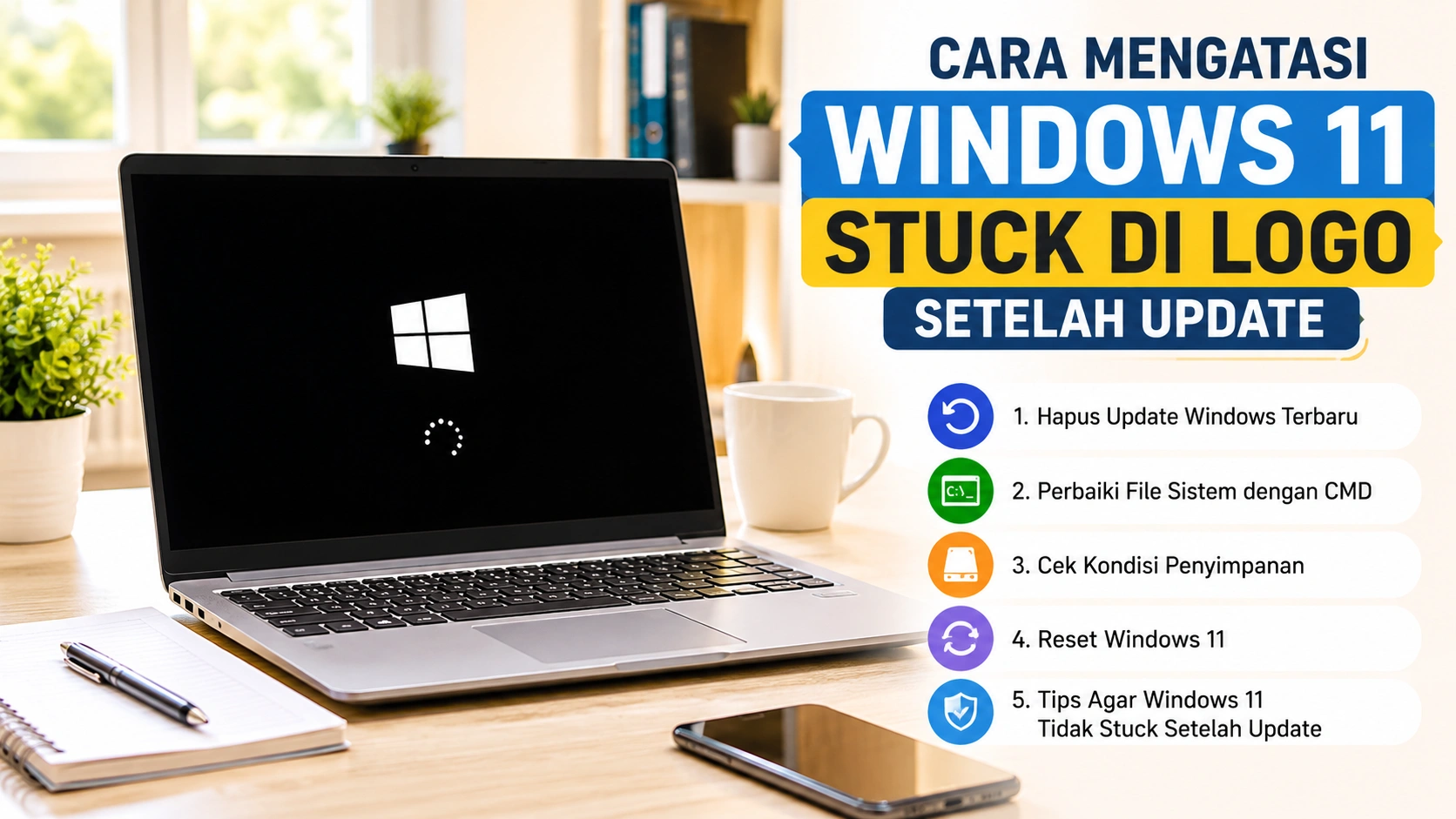Cara Mengatasi Windows 11 Stuck di Logo Setelah Update