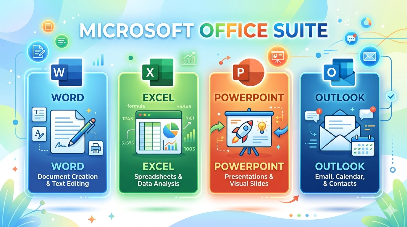 Microsoft Office Suite – Word, Excel, PowerPoint, Outlook
