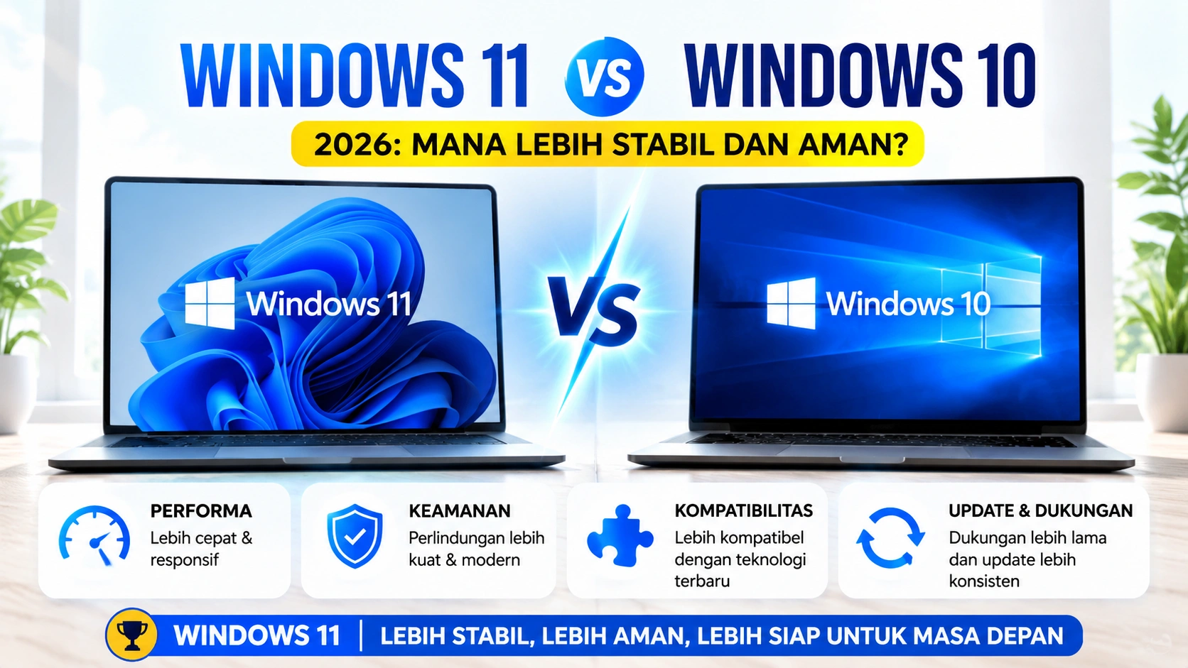 Windows 11 vs Windows 10 2026: Mana Lebih Stabil dan Aman
